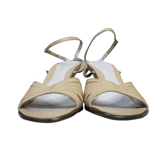 BCBGMaxazria Ivory Creme Ankle Strap Wedge Leather Sandals Size 10B - Picture 5 of 12